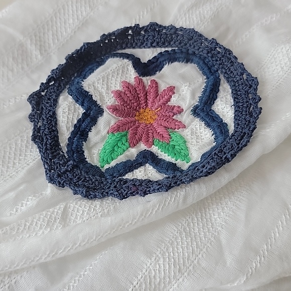 Cleobella | Navi Embroidered White and Blue Women's Top - Picture 3 of 11